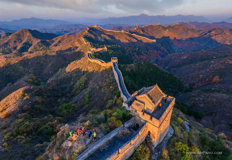 great wall of china top view