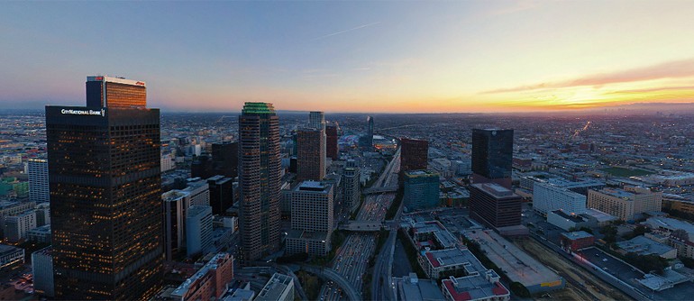 Los Angeles at dusk, CA, USA | 360° Aerial Panoramas, 360° Virtual Tours Around the World