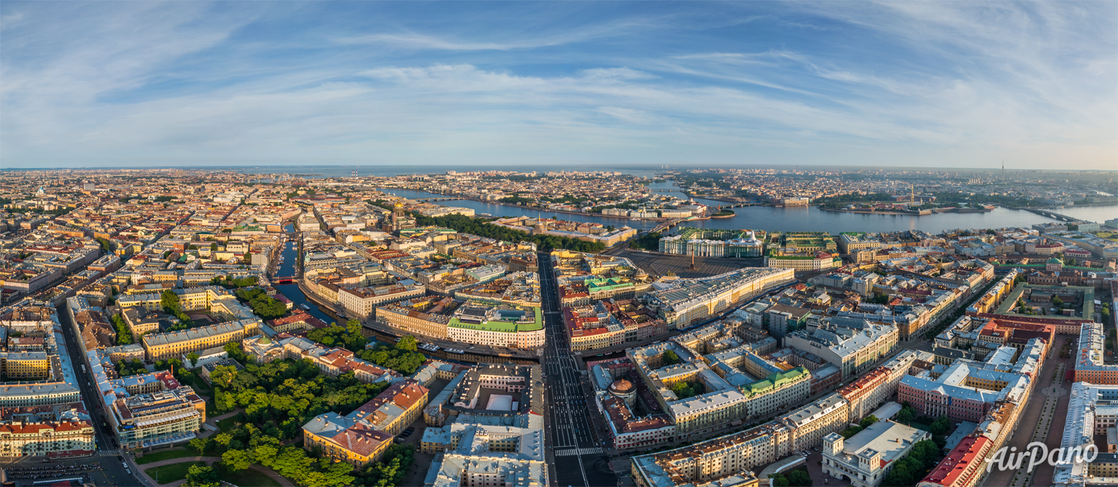 Петербург с высоты птичьего полета панорама